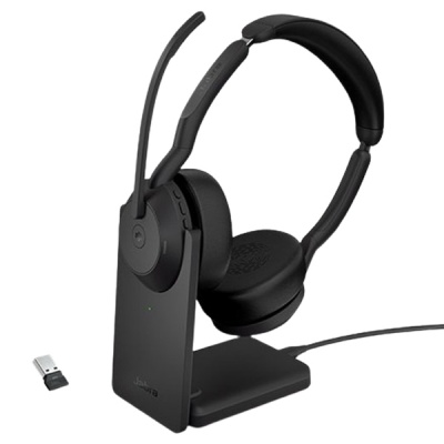 Jabra Evolve2 55 USB MS Stereo Bluetooth Headset with Charging Stand